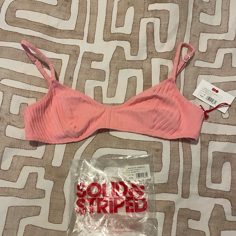 Solid & Striped Rachel Top in Pink Rib size XL NEW!